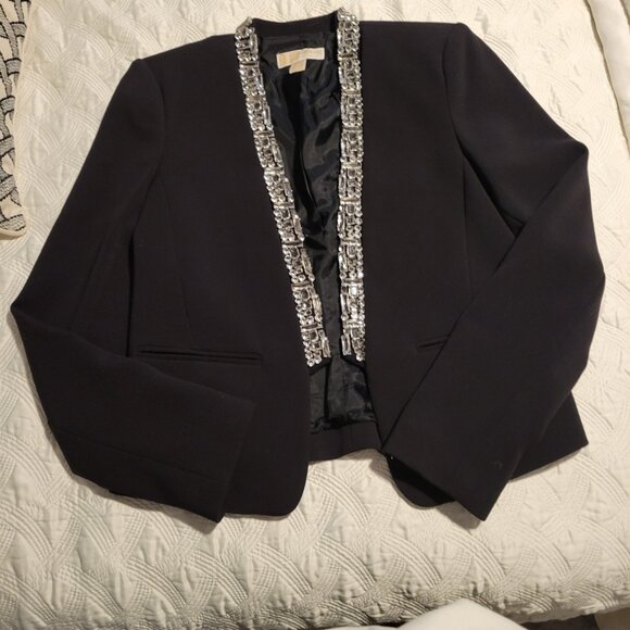 Black Michael Kors Cocktail Jacket with Rhinestones - Picture 2 of 7